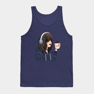 anime a girl have headphones Tank Top